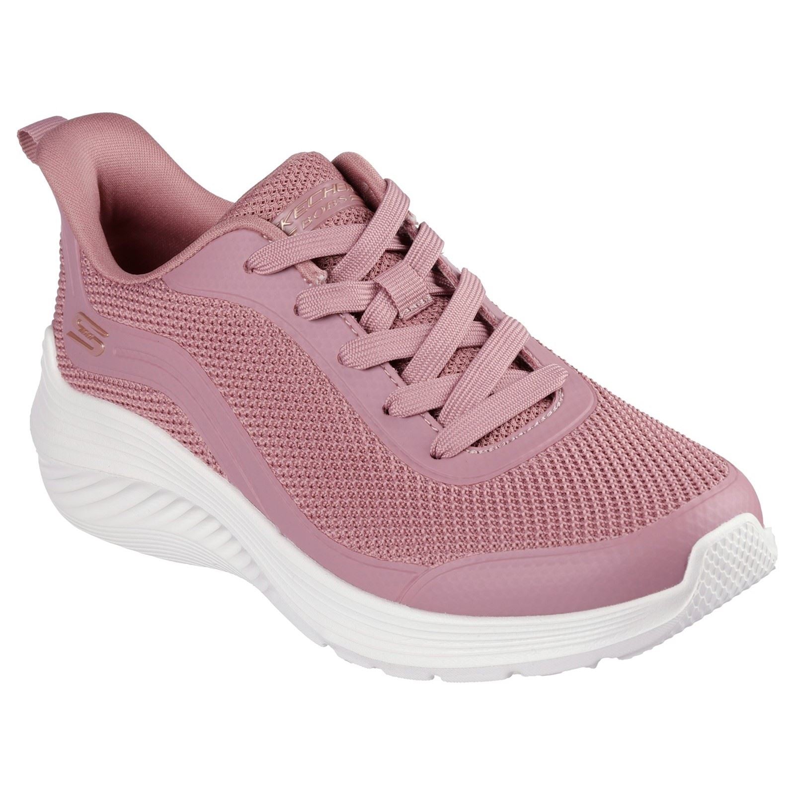 Skechers Bobs Squad Waves Still Wading Textiel Dames Roze Sneakers