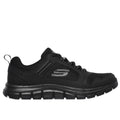 Skechers Track Knockhill Zwarte Leren Herensneakers