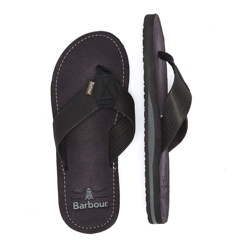 Barbour Toeman Heren Zwarte Teenslippers