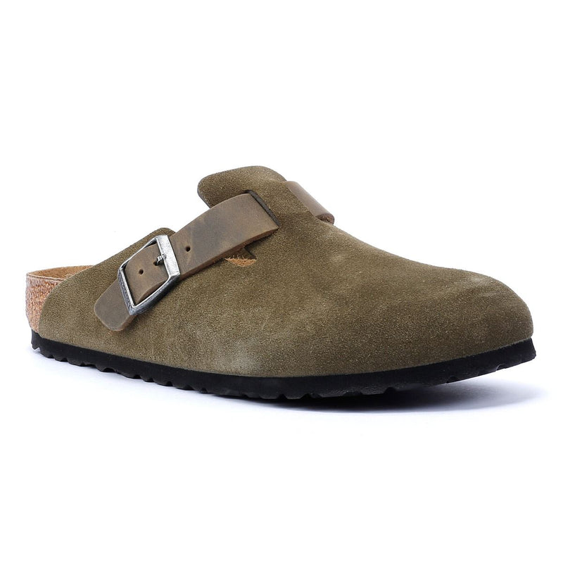 Birkenstock Boston Suede Groene Klompen