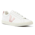 Veja Esplar Dames Sneakers Van Leer In Wit/Parelmoer