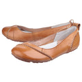 Hush Puppies Janessa Leren Dames Tan Flats