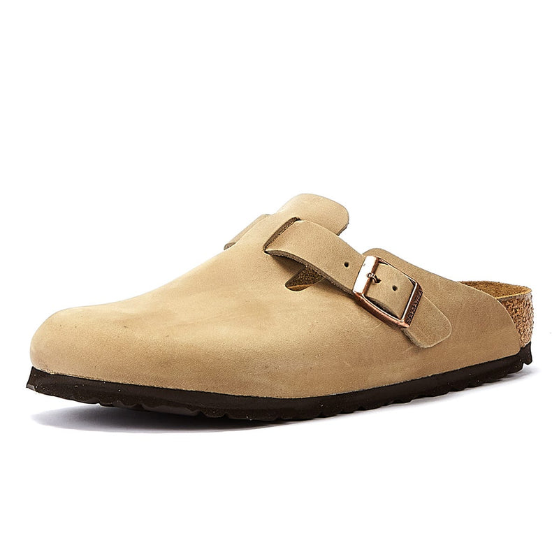 Birkenstock Boston Wasachtige Tabaksbruine Klompen