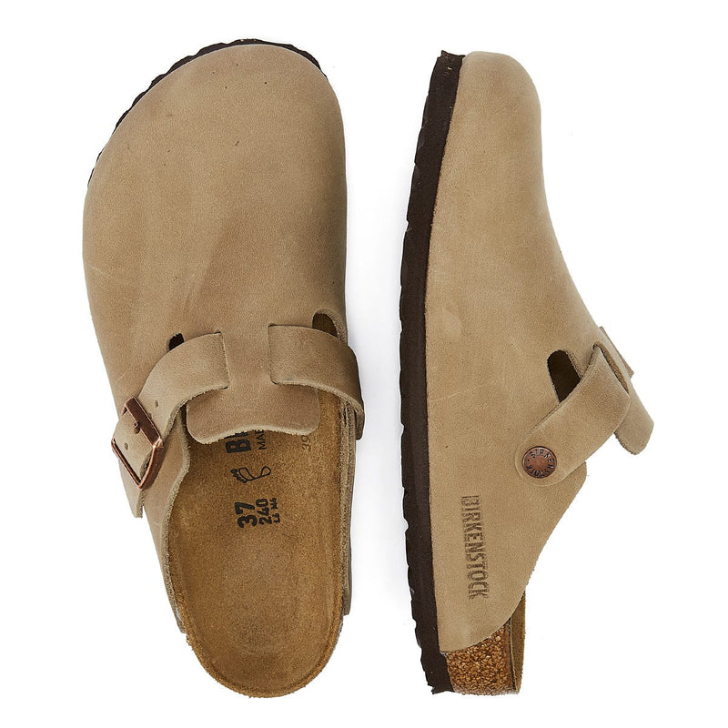 Birkenstock Boston Wasachtige Tabaksbruine Klompen