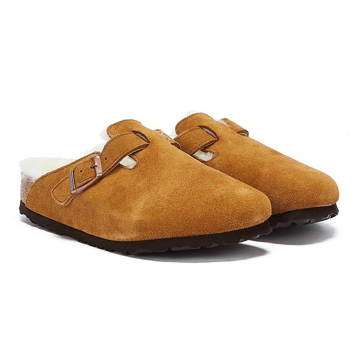 Birkenstock Boston nerts pantoffels in omgekeerd lam