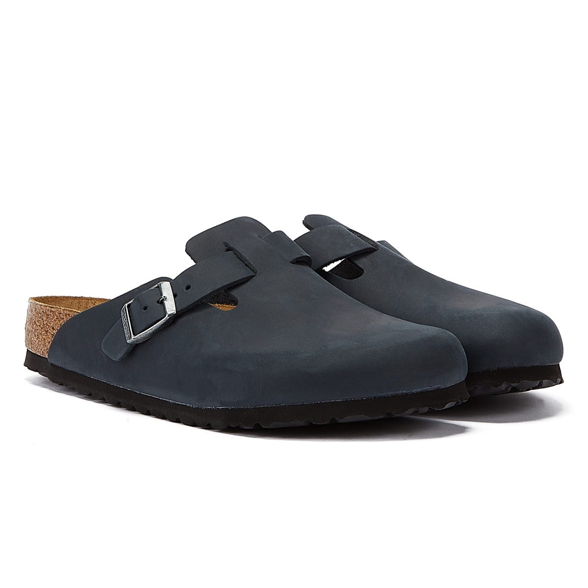 Birkenstock Boston Geolied Nubuck Zwart Slippers