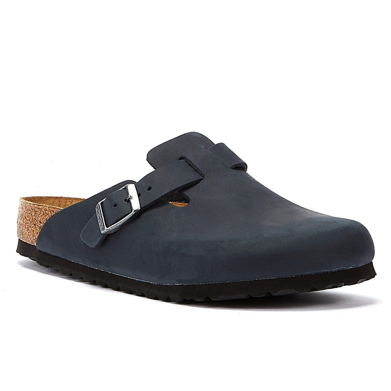 Birkenstock Boston Geolied Nubuck Zwart Slippers