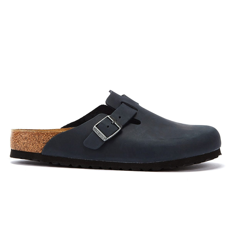 Birkenstock Boston Geolied Nubuck Zwart Slippers