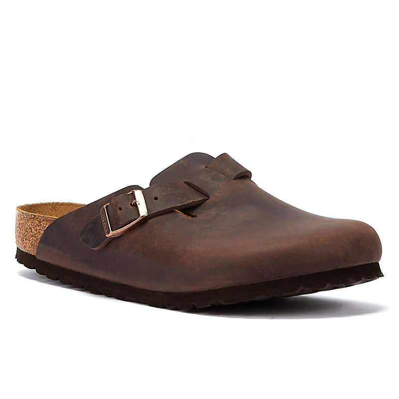 Birkenstock Boston Geolied Nubuck Habana Slippers