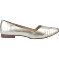 Hush Puppies Marley Ballerina Leren Gouden Platte Schoenen Voor Dames