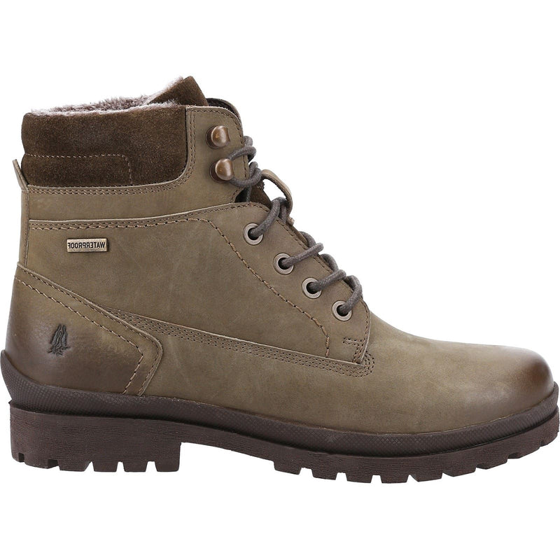 Hush Puppies Annay Leren Dames Khaki Laarzen