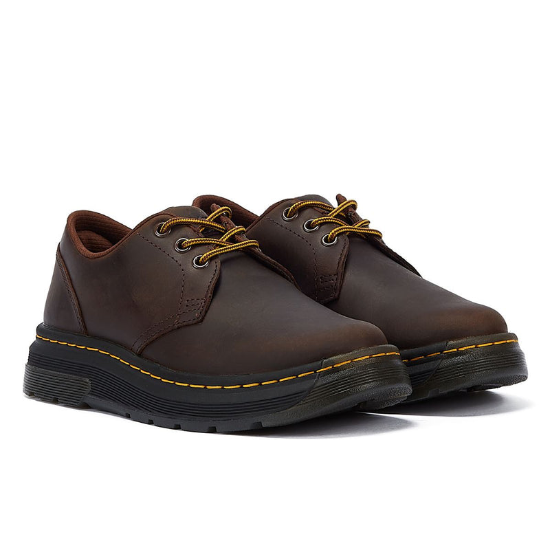 Dr. Martens Crewson Lo Crazy Horse Donkerbruine Veterschoenen