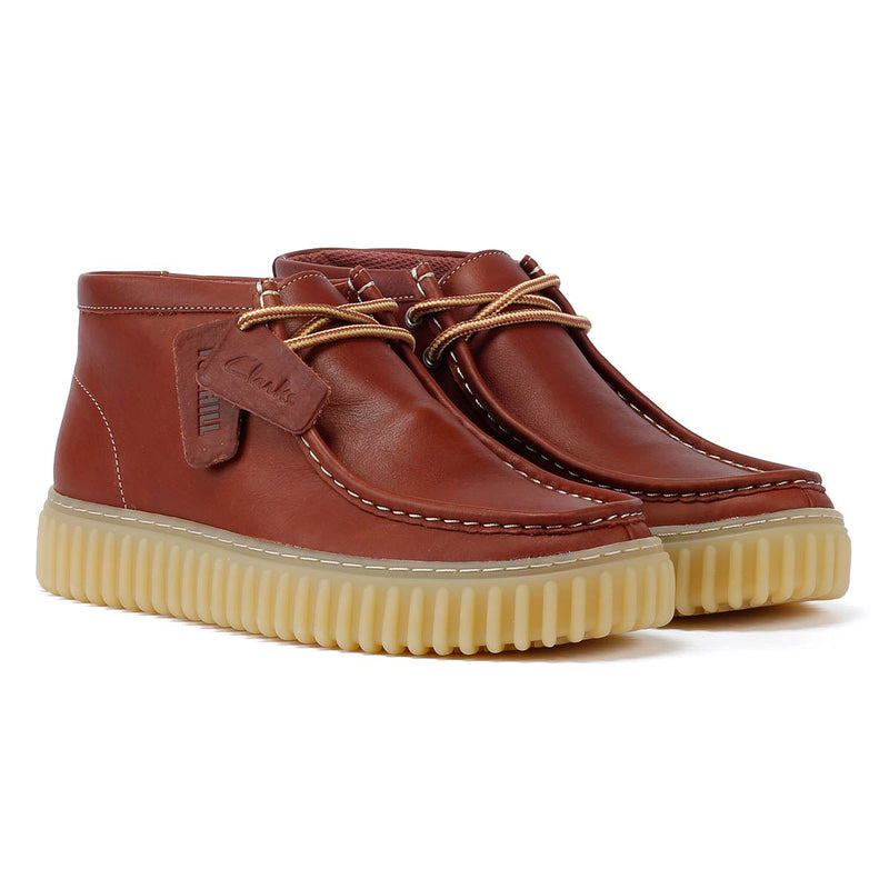 Clarks Main Torhill Hi Leren Heren Bruine Laarzen