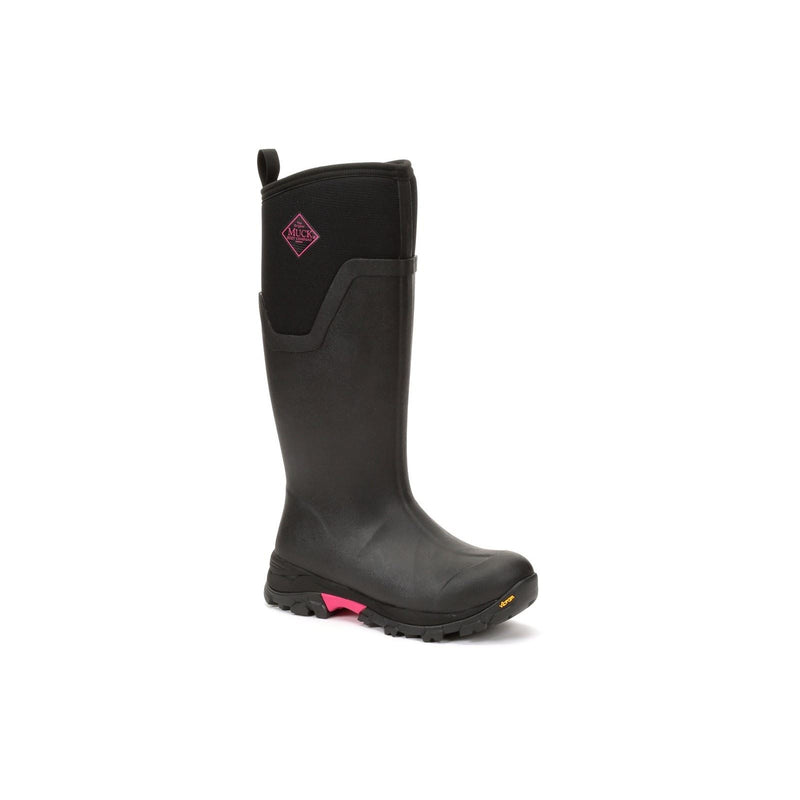 Muck Boots Arctic Ice Tall Rubberen Zwarte/Hete Roze Regenlaarzen