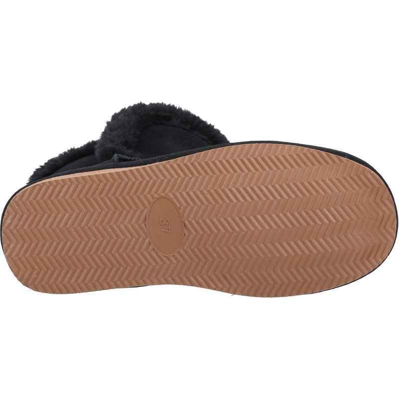 Hush Puppies Ashleigh Imitatiebont Dames Zwarte Pantoffels