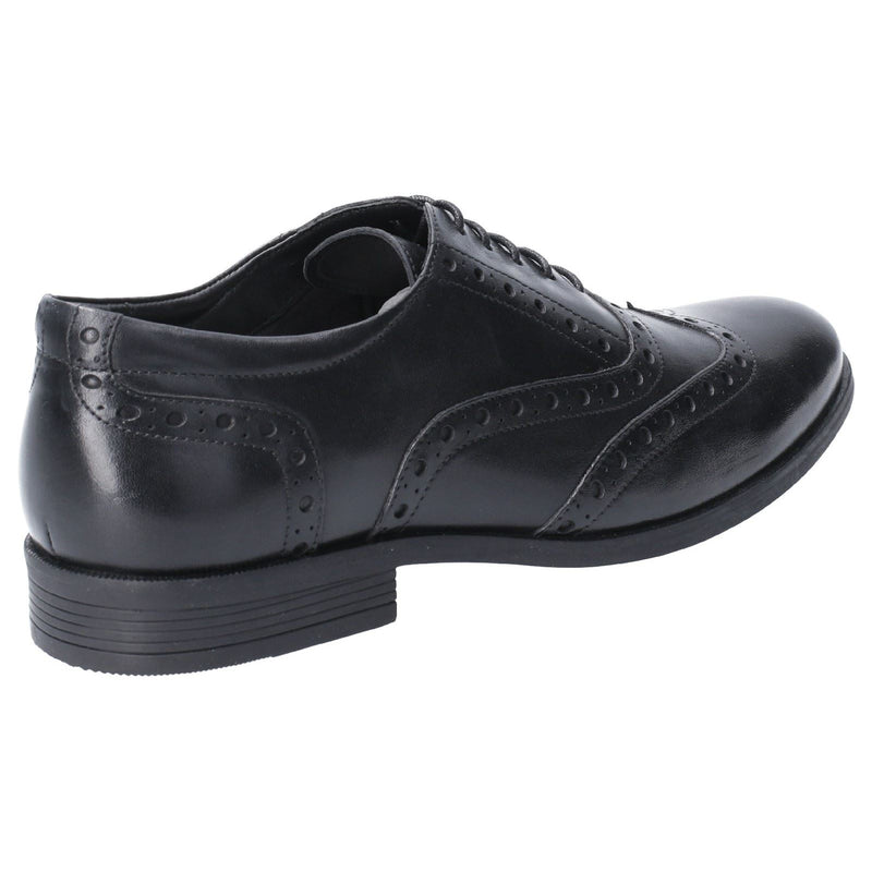 Hush Puppies Oaken Leren Heren Zwarte Brogues Schoenen