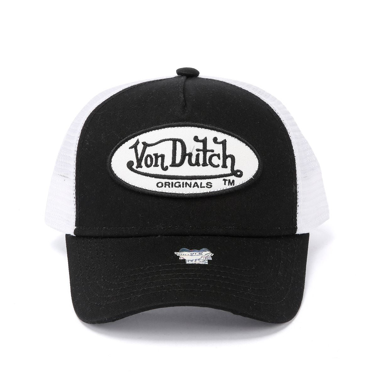 Von Dutch Trucker Boston Katoenen Zwarte/Wit Petten