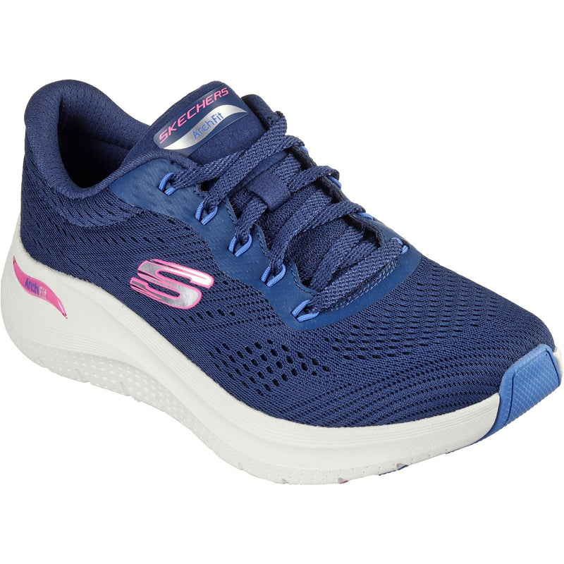 Skechers Arch Fit 2.0 Big League Textiel Dames Marineblauwe/Multikleurige Sneakers