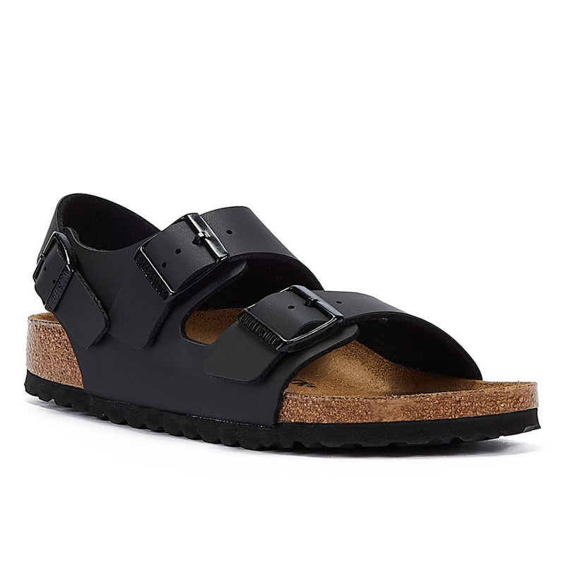 Birkenstock Milano Birko Flor Zwarte Leren Sandalen