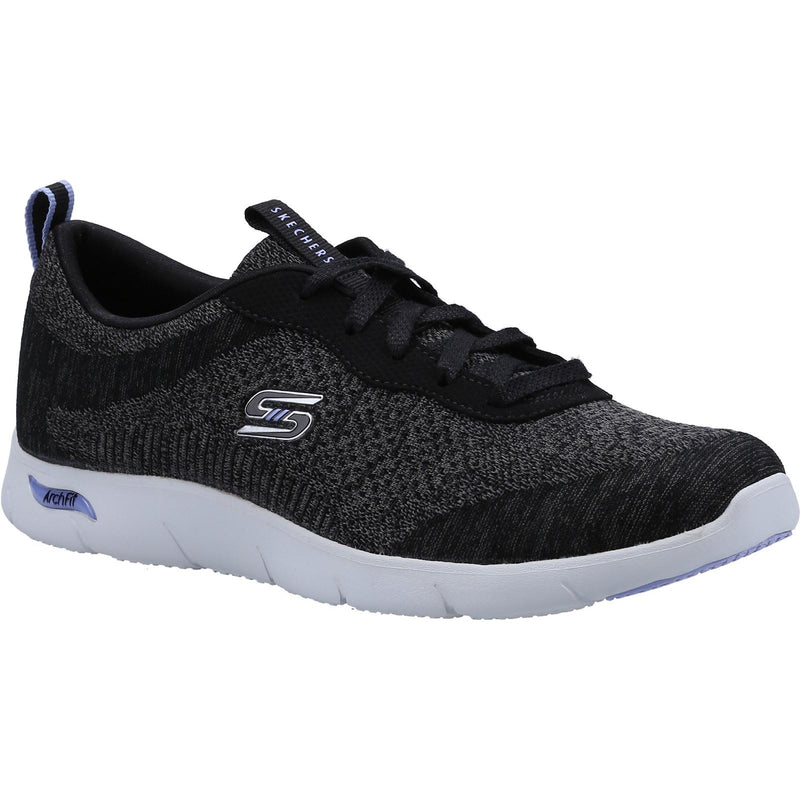 Skechers Arch Fit Refine Polyester Damessneakers Zwart/Wit