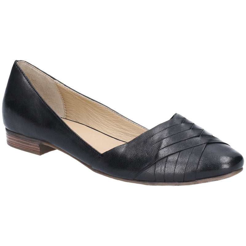 Hush Puppies Marley Ballerina Leren Zwarte Platte Schoenen Voor Dames