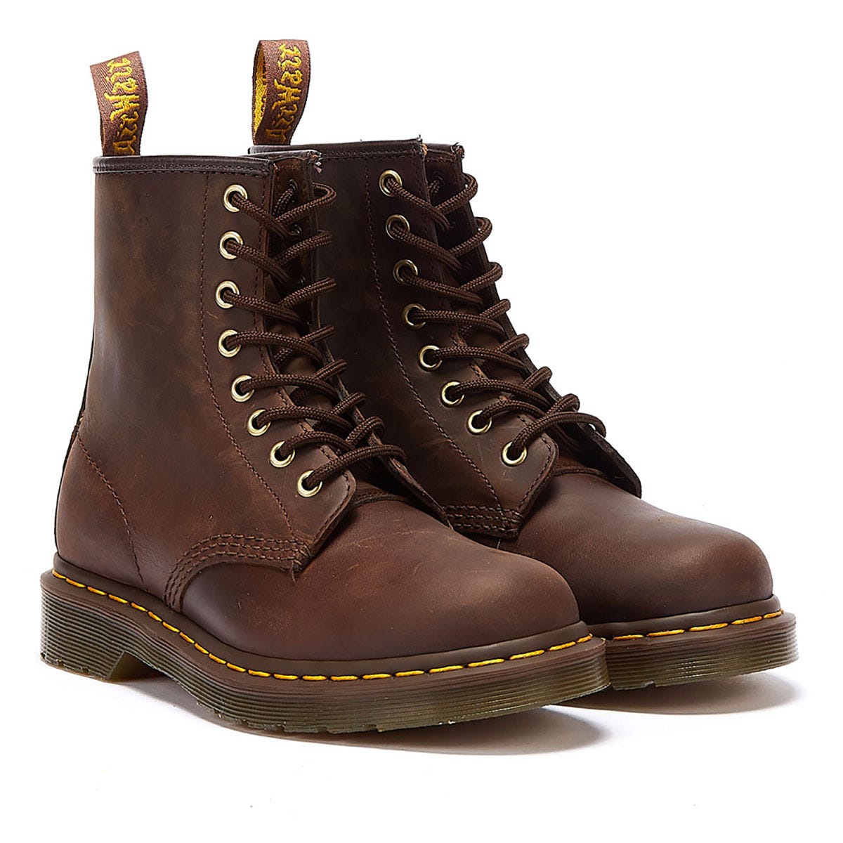 Dr. Martens 1460 Crazy Horse Dames Gaucho Bruin Leren Enkellaarsjes