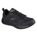 Skechers Track Knockhill Zwarte Leren Herensneakers