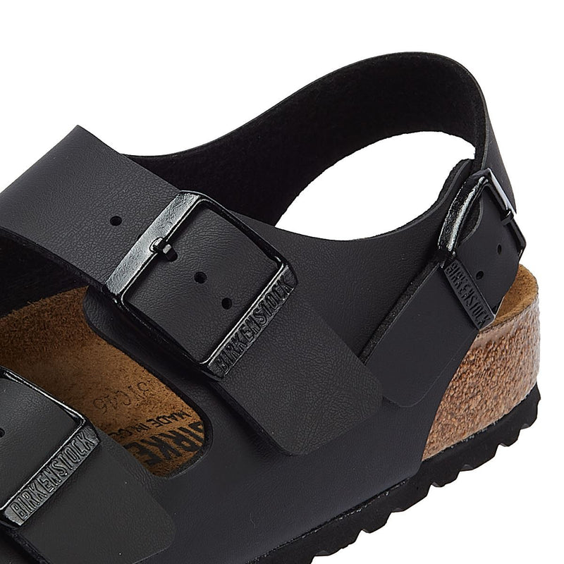 Birkenstock Milano Birko Flor Zwarte Leren Sandalen