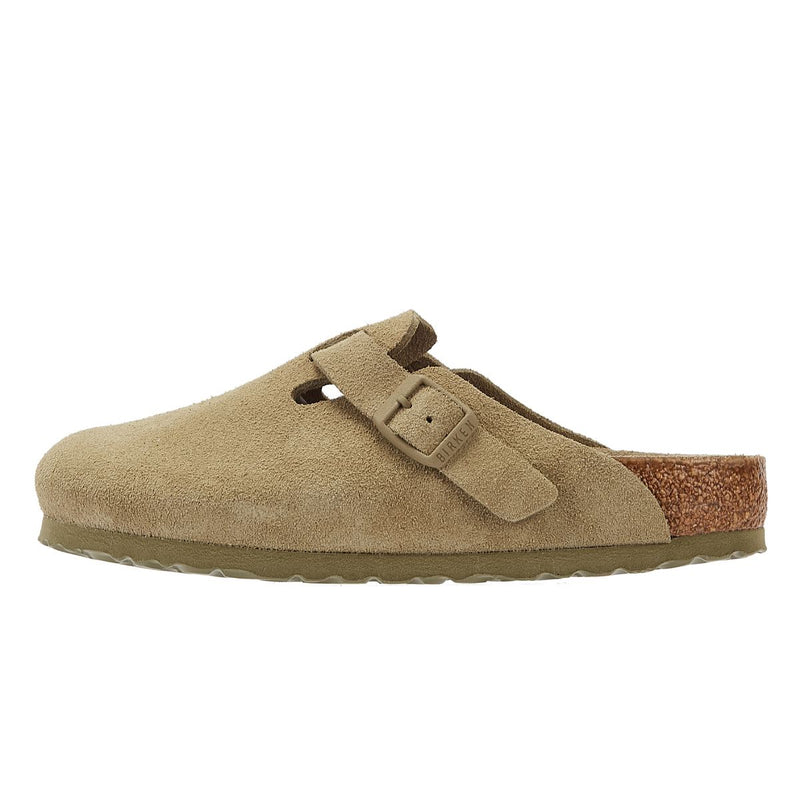 Birkenstock Boston Suède Vervaagde Khaki Grijze Klompen