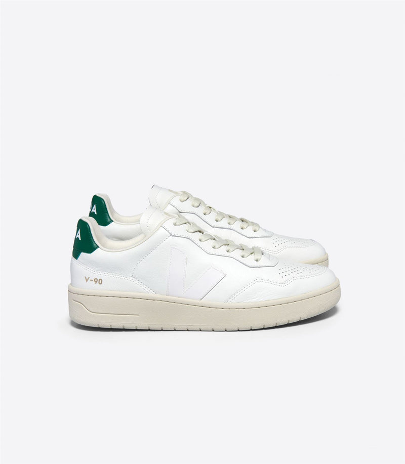 Veja V-90 Leren Witte Herensneakers