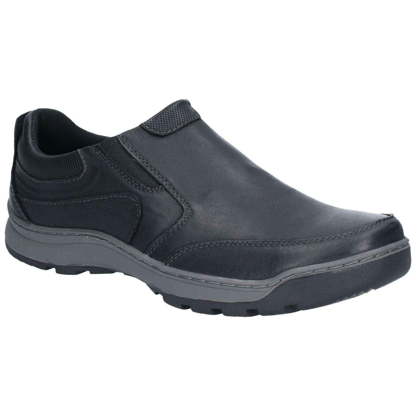 Hush Puppies Jasper Leren Zwarte Heren Loafers