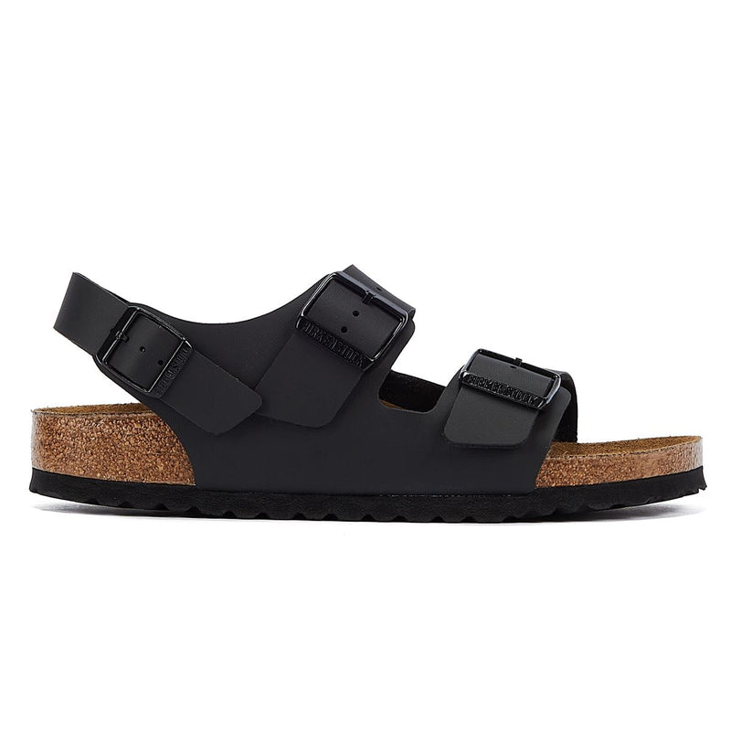 Birkenstock Milano Birko Flor Zwarte Leren Sandalen