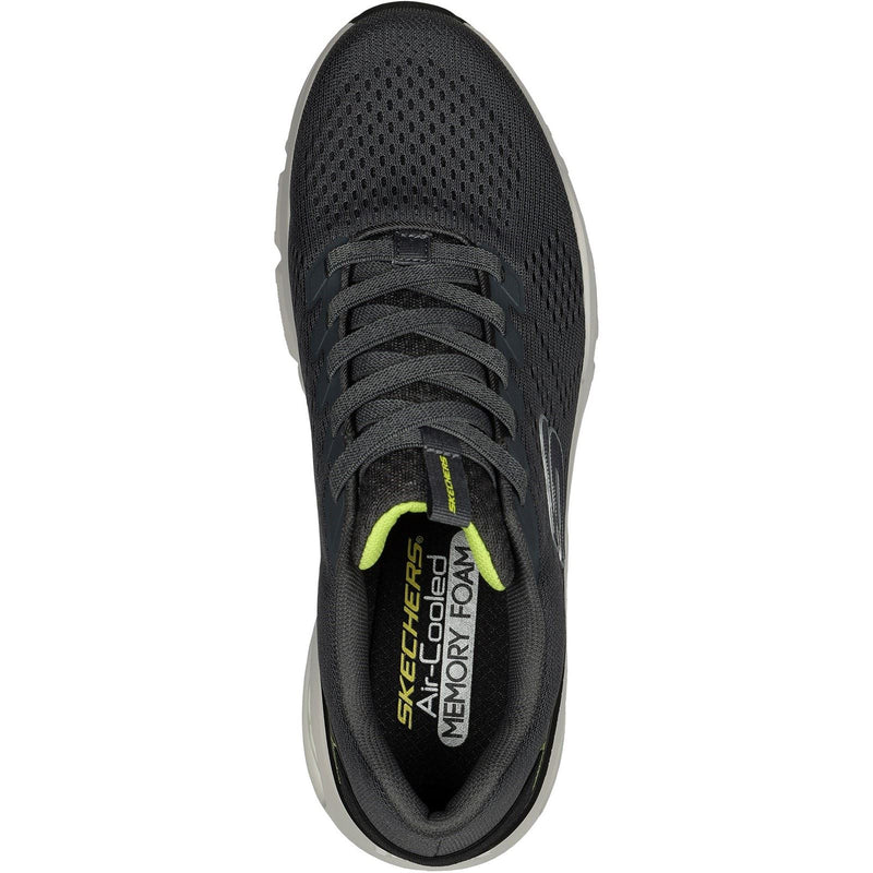 Skechers Skech-Air Ventura Textiel Heren Sneakers In Houtskool/Lime.