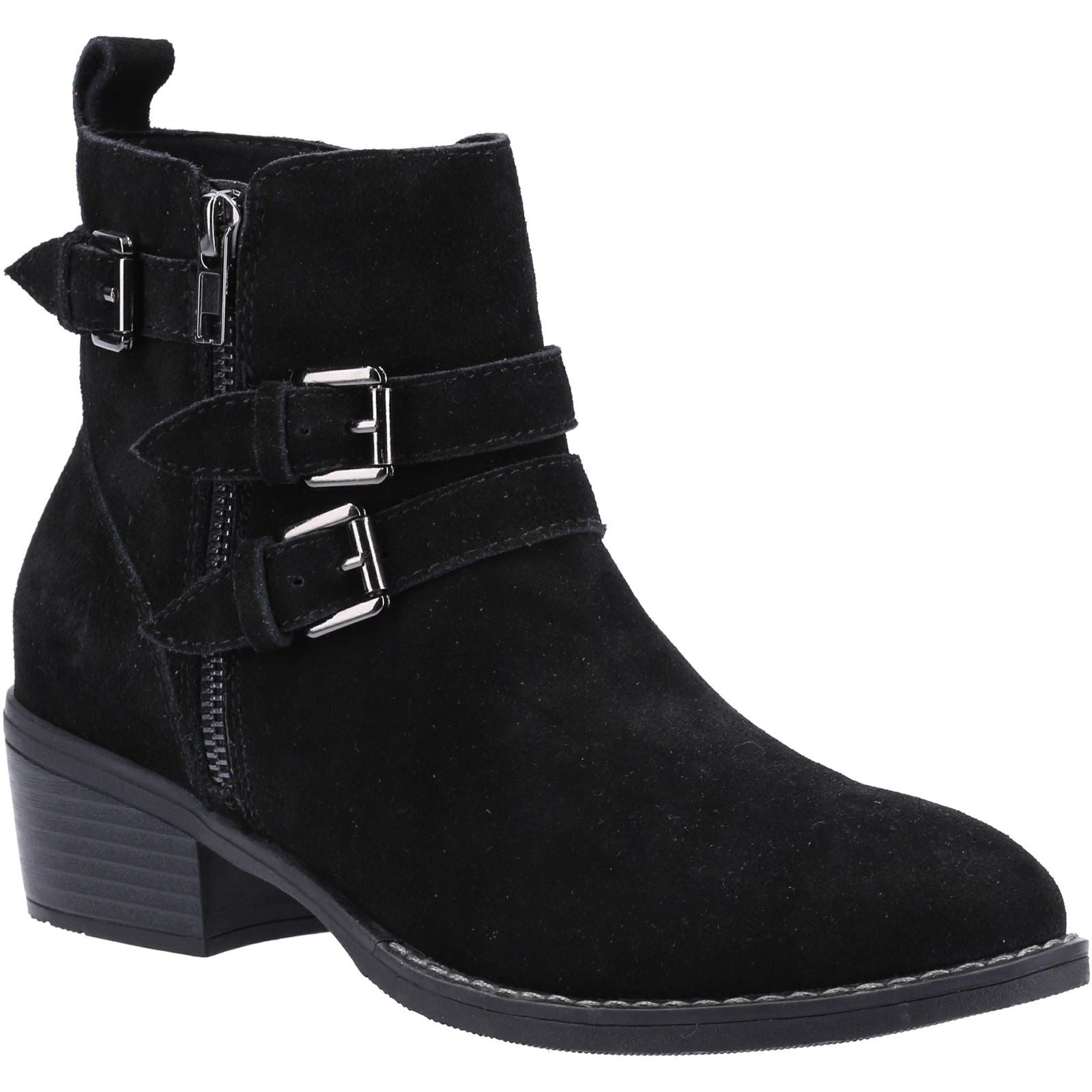 Hush Puppies Jenna Leren Dames Zwarte Laarzen