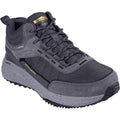 Skechers Bounder Rse Leren Heren Wandelschoenen In Antraciet/Limoen.