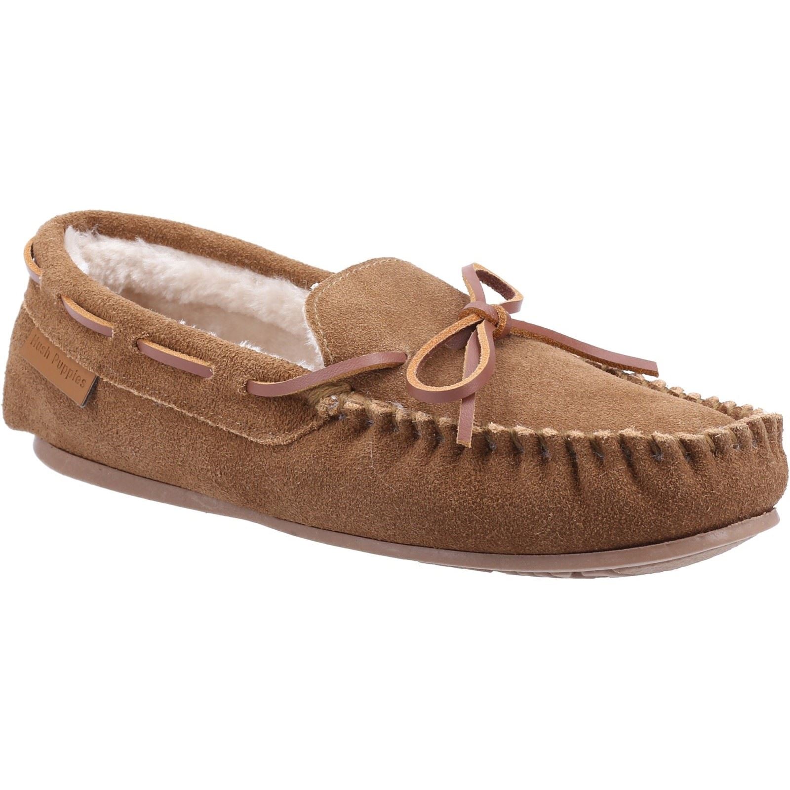 Hush Puppies Allie Suède Dames Pantoffels In Tan