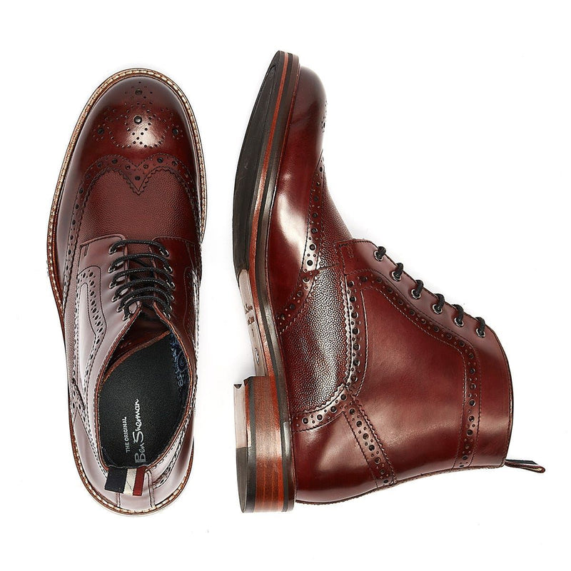 Ben Sherman Alfred Brogue Leren Herenlaarzen Rood