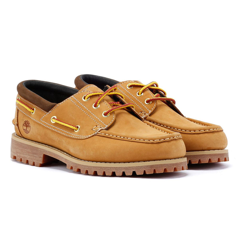 Timberland Authentic Bruine Leren Veterschoenen Voor Heren