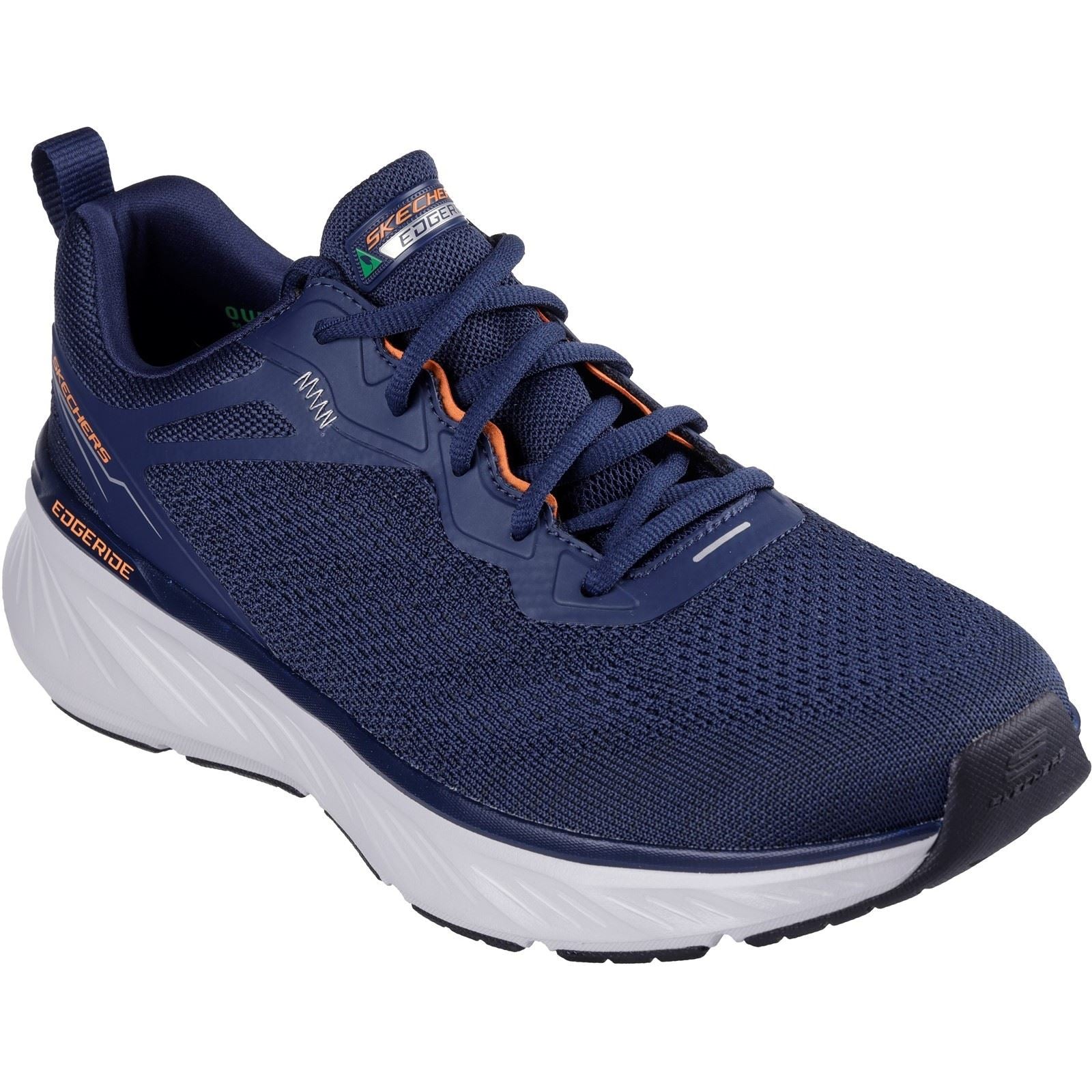 Skechers Edgeride Exxo Textiel Heren Marineblauw/Oranje Sneakers