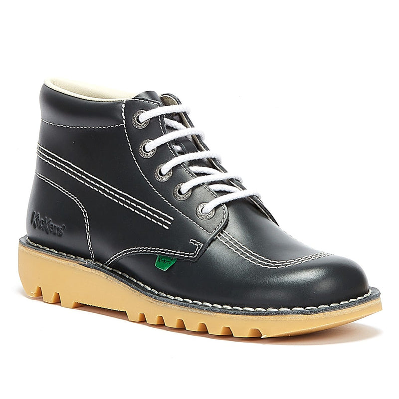 Kickers Heren Kick Hi Core Navy/Natural Leren Laarzen