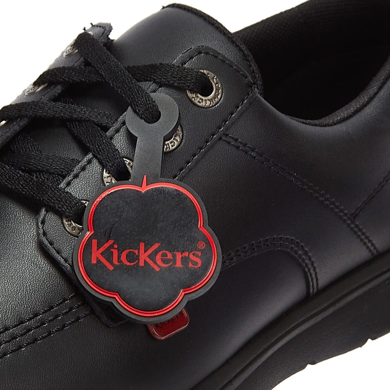 Kickers Kelland Lace Lo Zwart Leren Schoenen