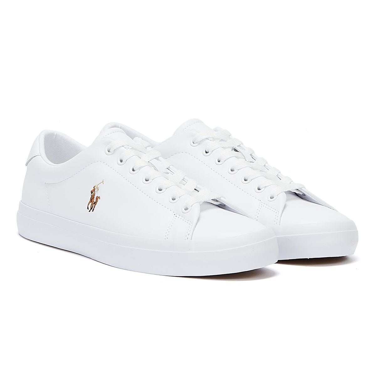 Ralph Lauren Longwood Leder Wit Sportschoenen